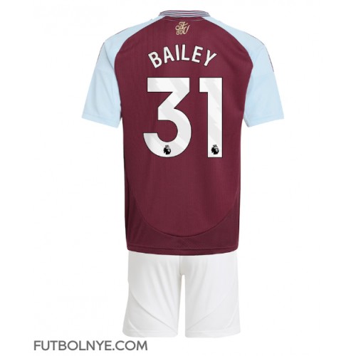 Camiseta Aston Villa Leon Bailey #31 Primera Equipación para niños 2024-25 manga corta (+ pantalones cortos)